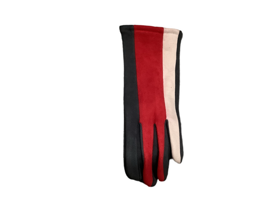 Grey Red and Cream Stripe Glove