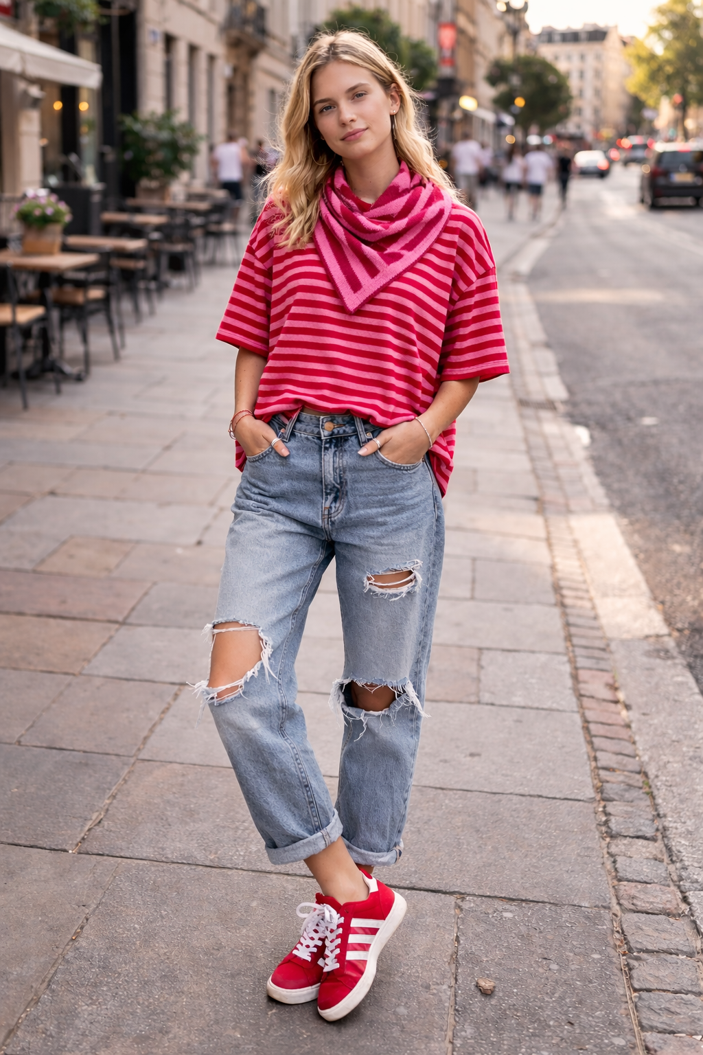 Box Style Stripe Tee