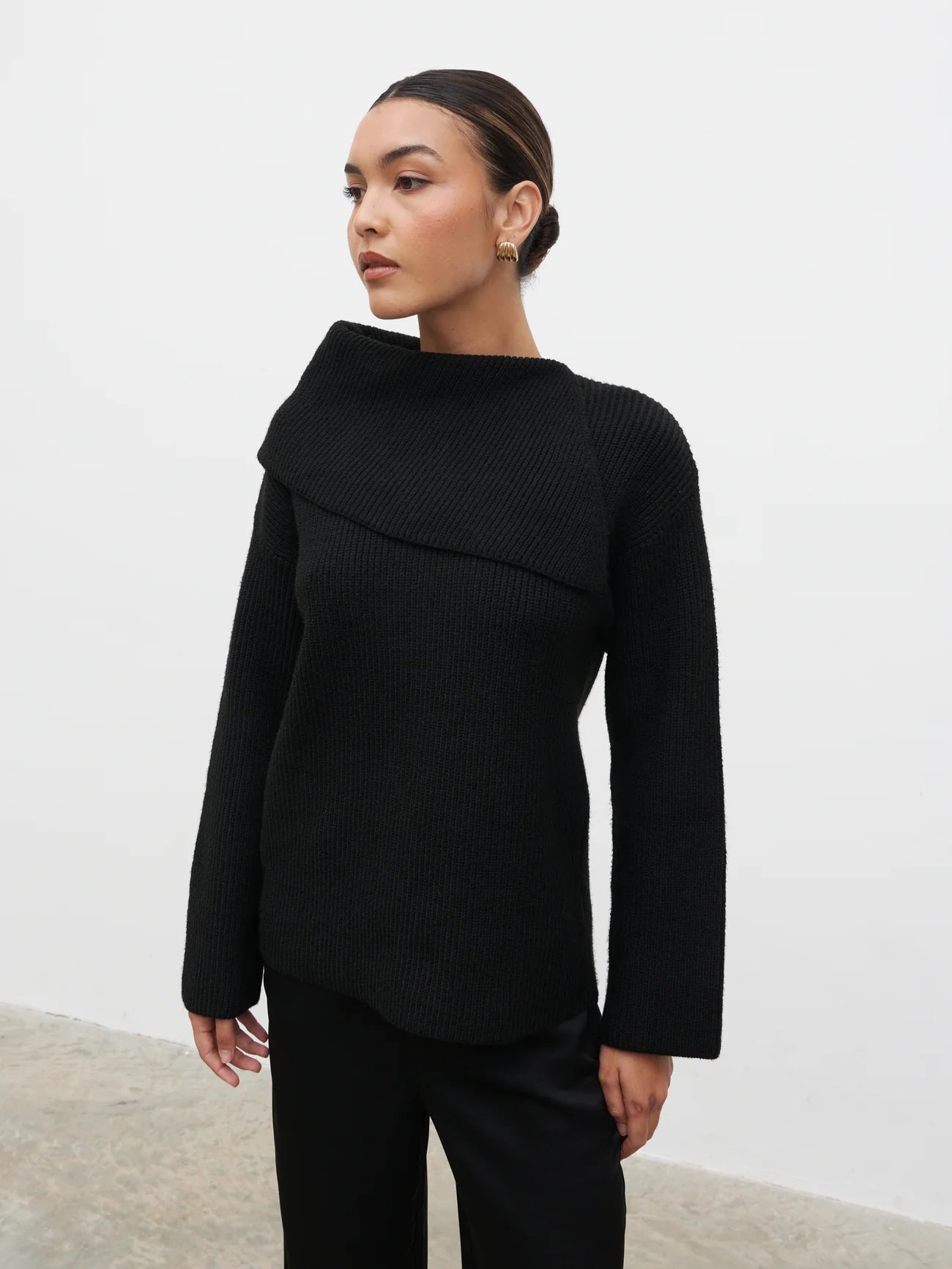 Cassie - Split Collar Knit Jumper