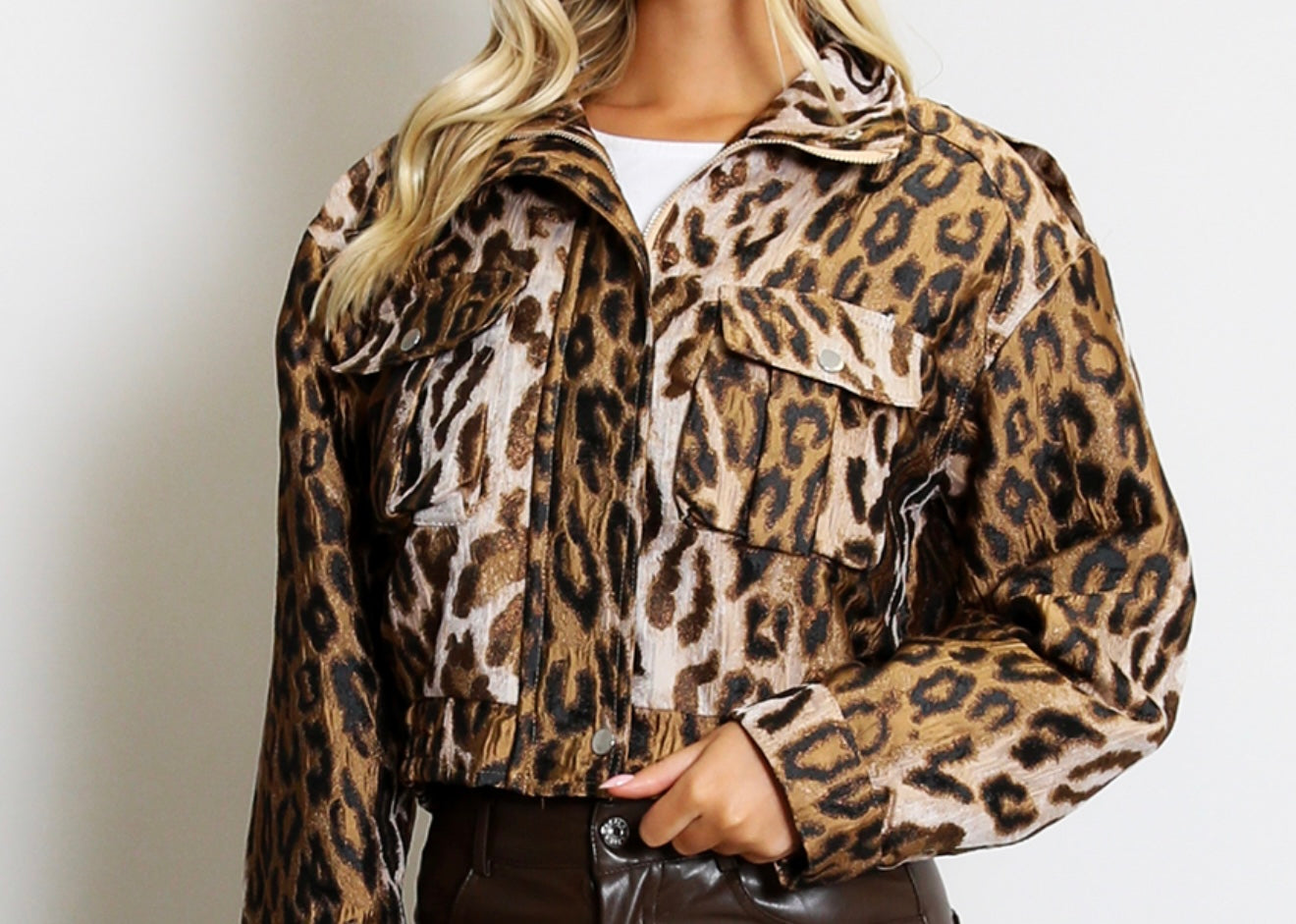 “Lola” Leopard Collar Jacket