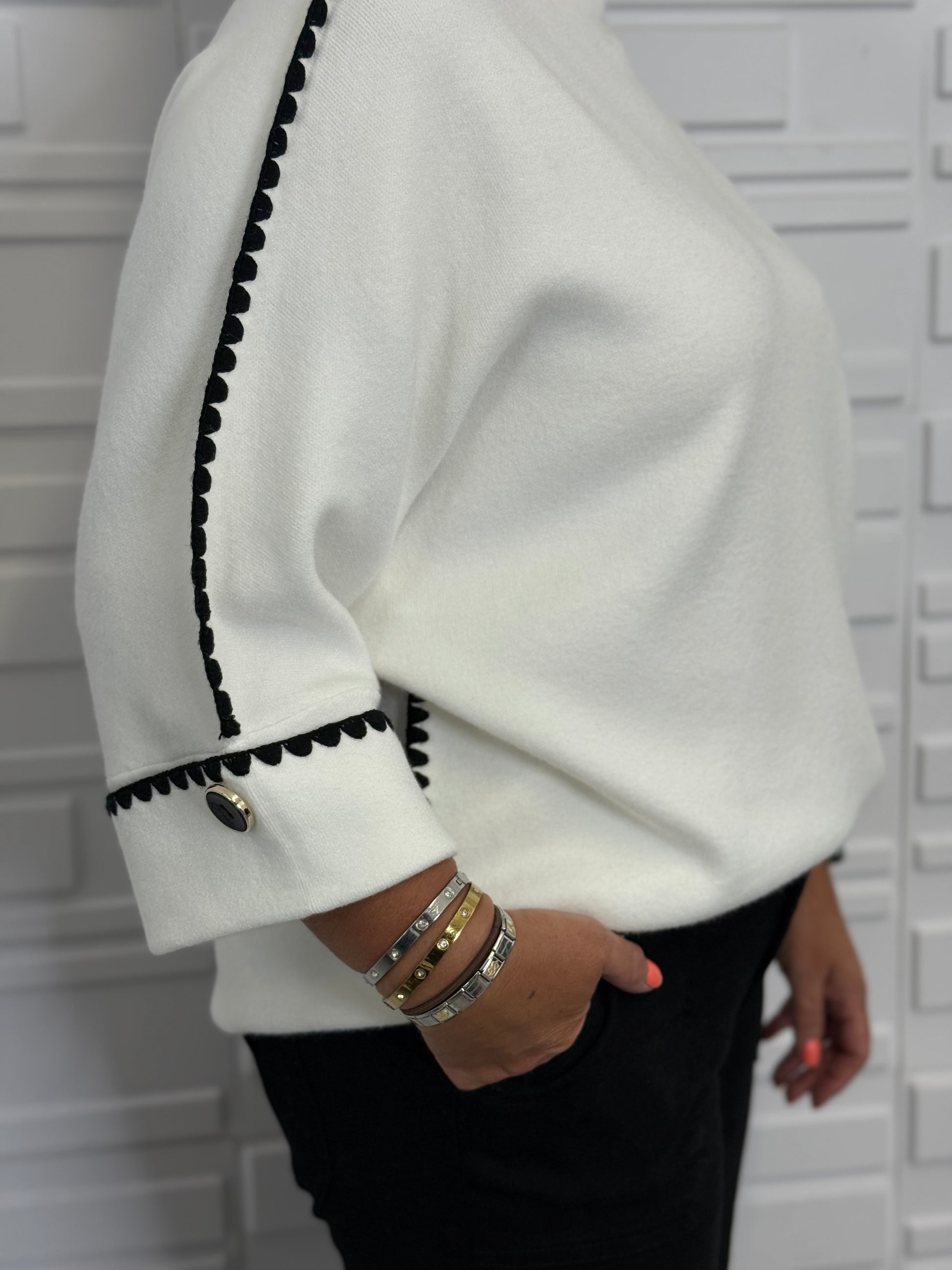 “Maddie” Soft Turtleneck Knit with Trim