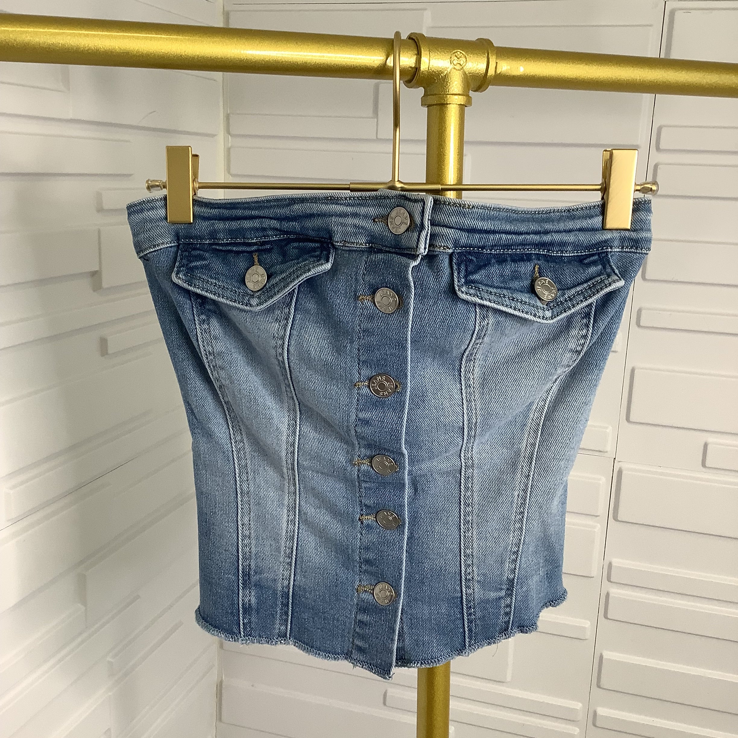 Size 10 “Demi” Denim Bustier Top