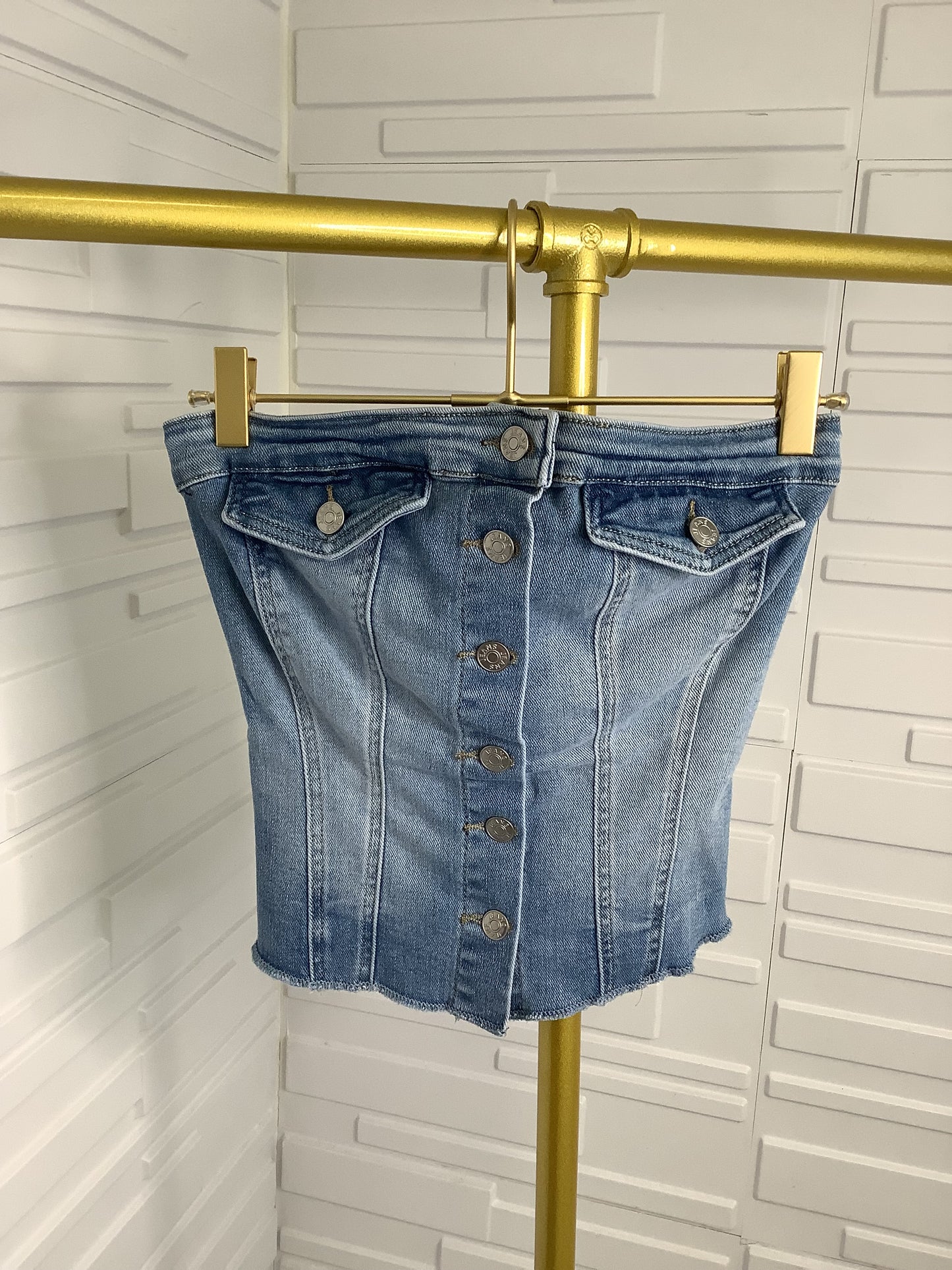 “Demi” Denim Bustier Top