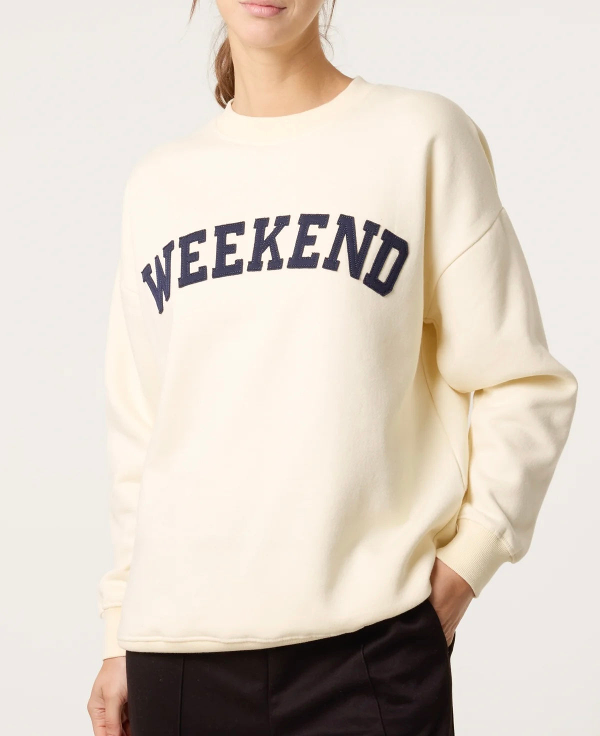 “Weekend” Relaxed Fit Slogan Sweatshirt