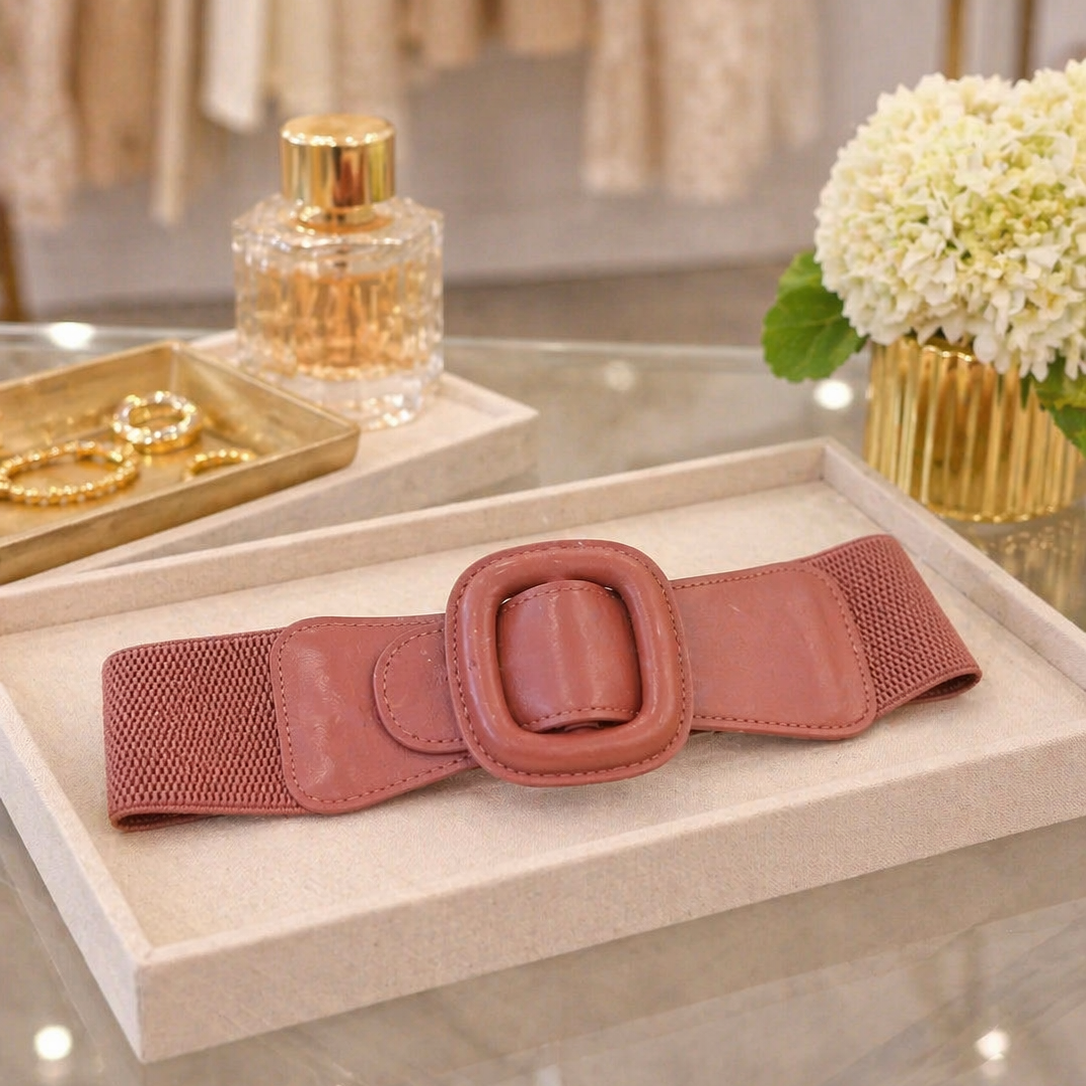 Tan Wide Elastic Waist Belt (Copy)