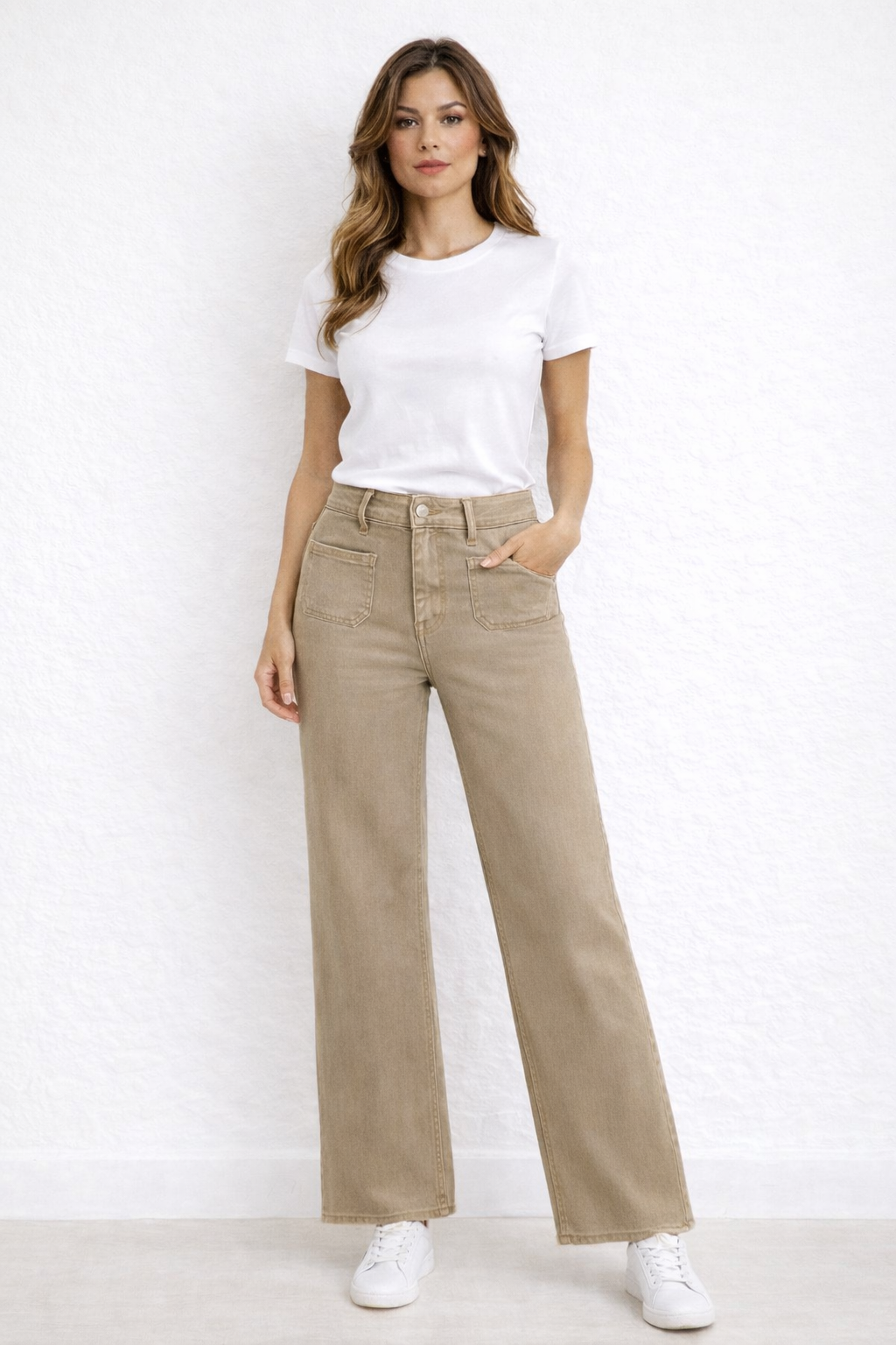 Beige Pocket Jeans