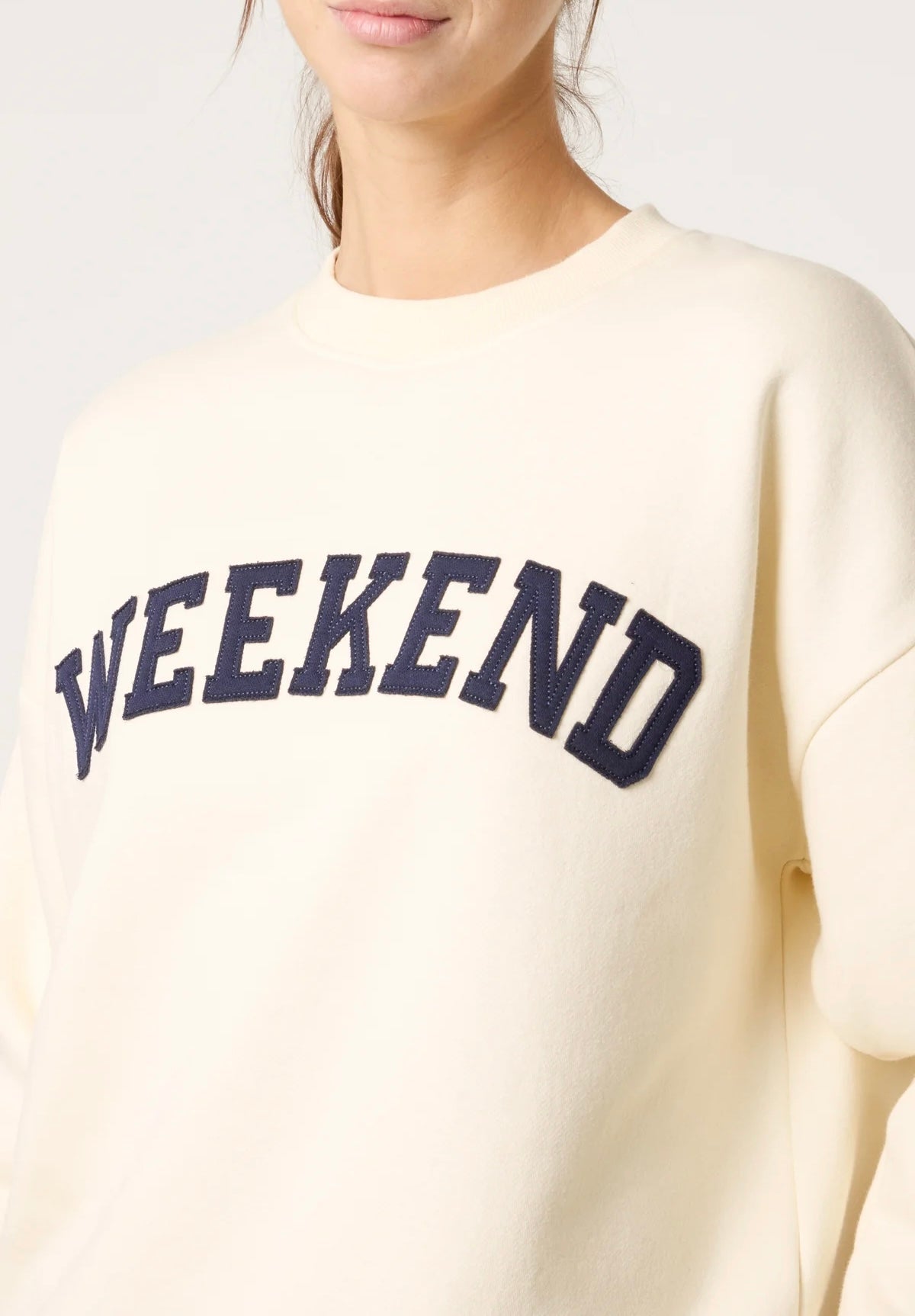 “Weekend” Relaxed Fit Slogan Sweatshirt