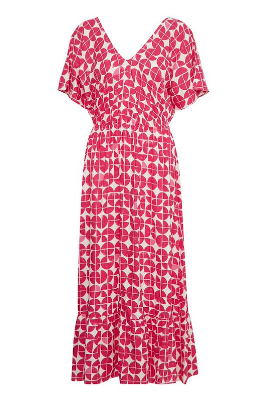 Hot Pink Maxi Dress By ICHI- Size 8