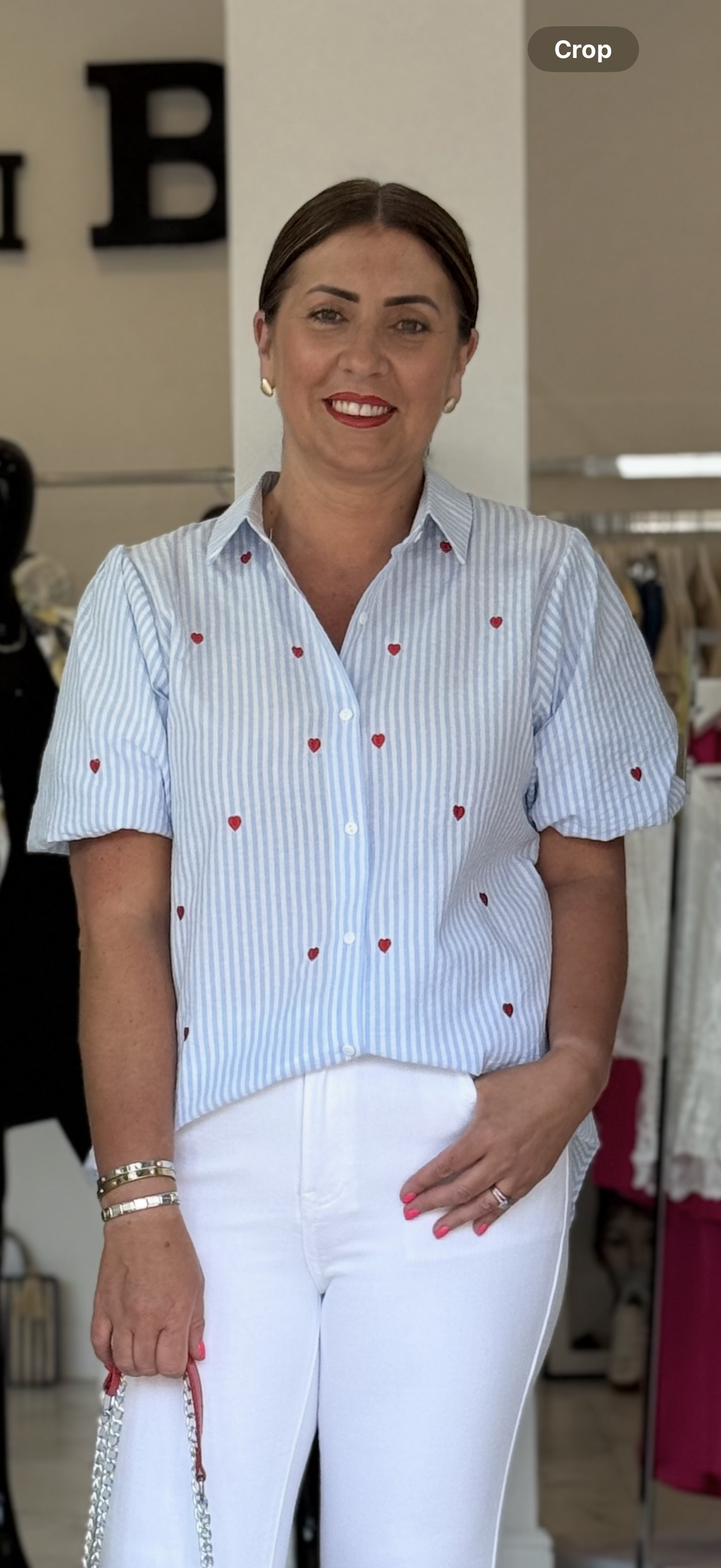 “Hattie” Gingham Heart Shirt
