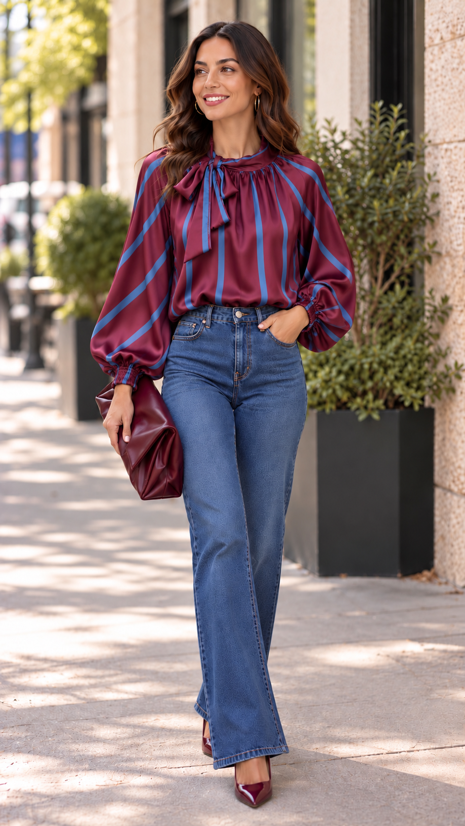 Sue - Satin Pussy Bow Blouse