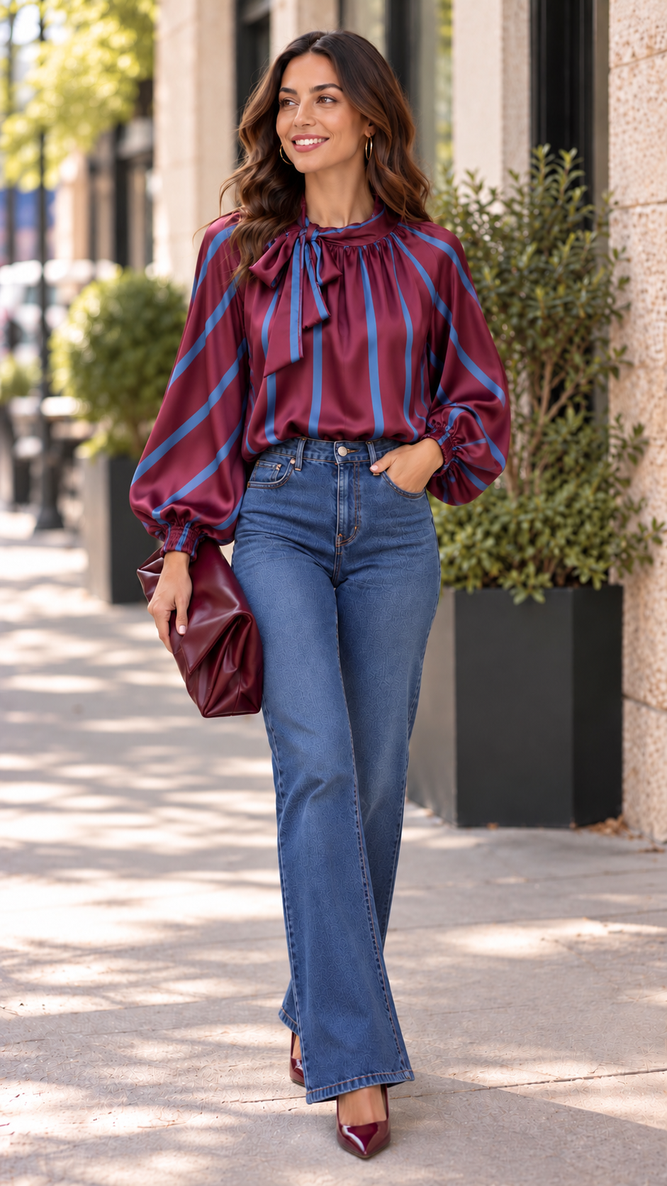 Sue - Satin Pussy Bow Blouse
