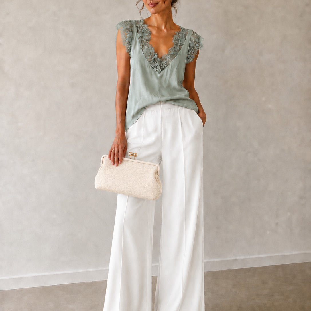 Lou - Lace Trim Satin Cami