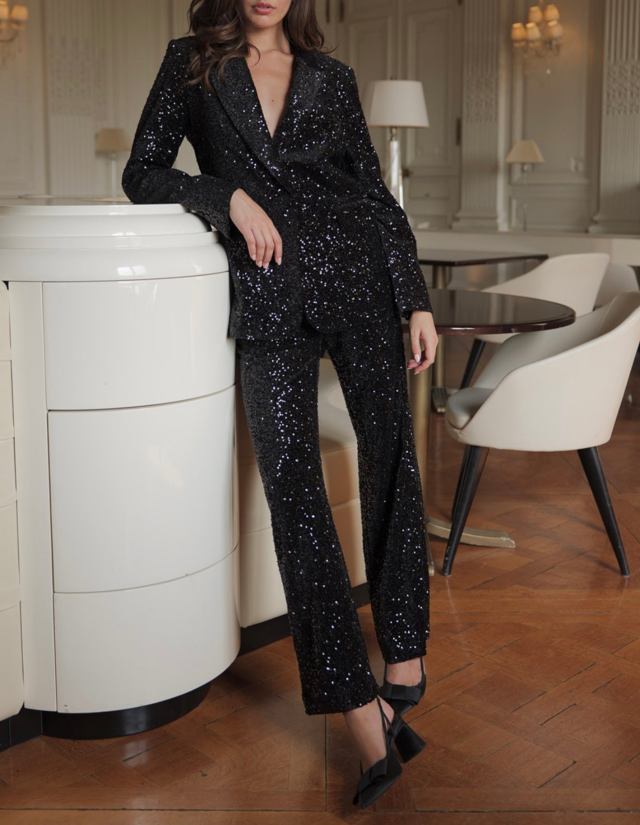 “Christie” Sequin Relaxed Fit Blazer (Size Down)