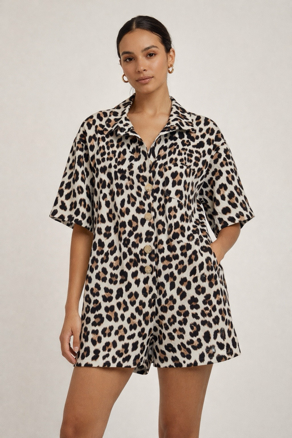 Sasha- Leopard Romper