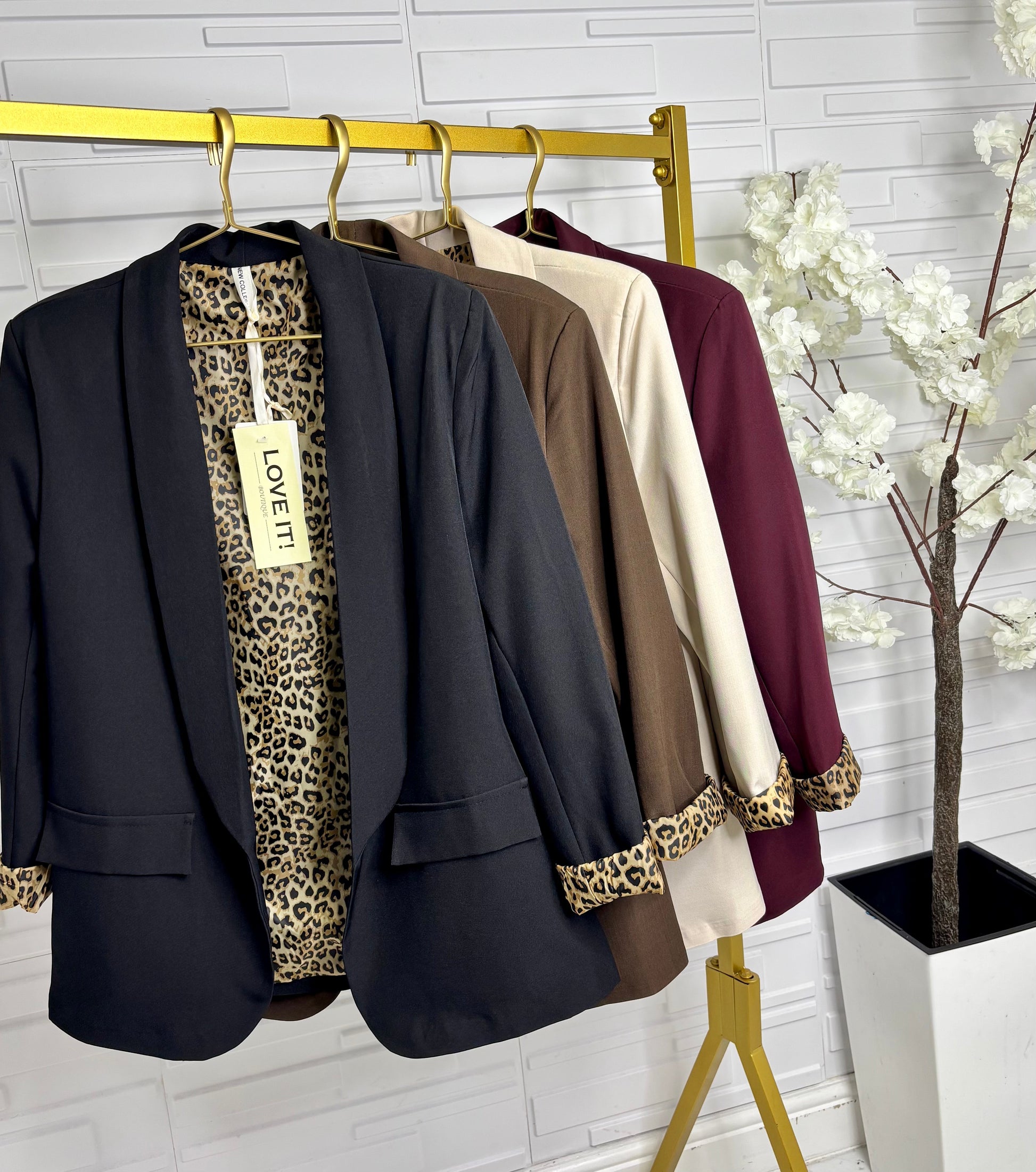 “Jo” Leopard Trim Blazer