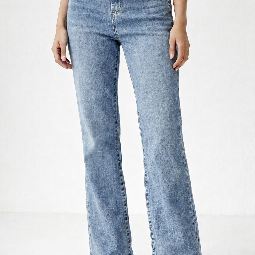 High Rise Wide Leg Light Wash Denim
