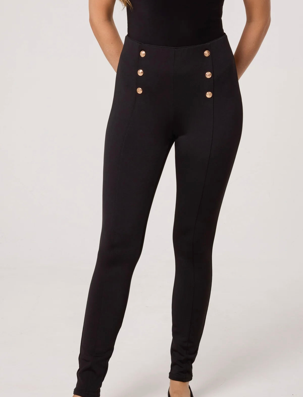 “Betsy” Button Stretch Leggings