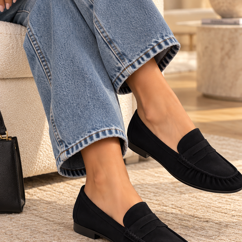 Faux Suede Penny Loafers (recommend to size down big made)