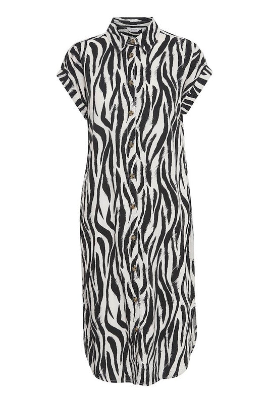 Zebra Shirt Dress By B.Young - Size 8-10