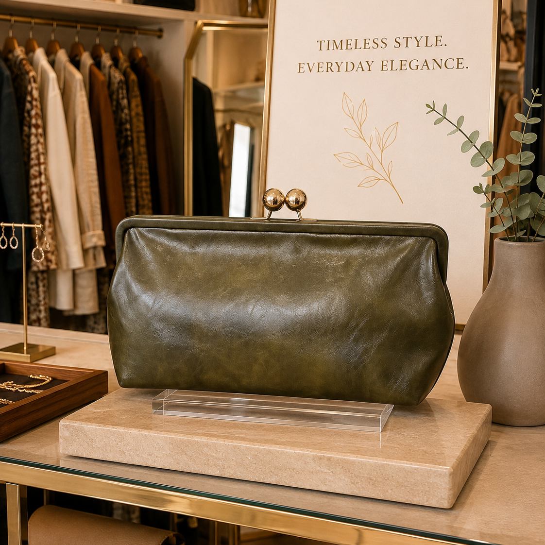 Timeless Kiss-Lock Clutch Bag