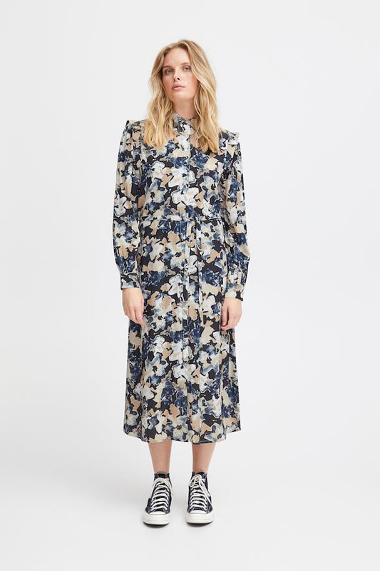 Blue Floral Mix Dress by ICHI - Sizes 10 & 14