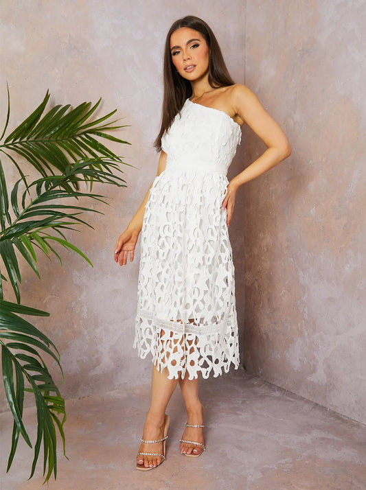 Luxe One Shoulder Lace Dress