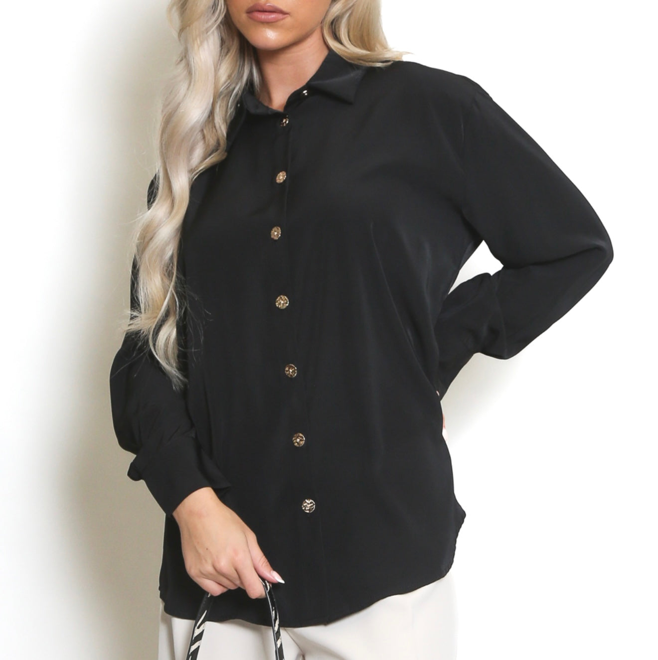 “Fallon” Gold Button Shirt