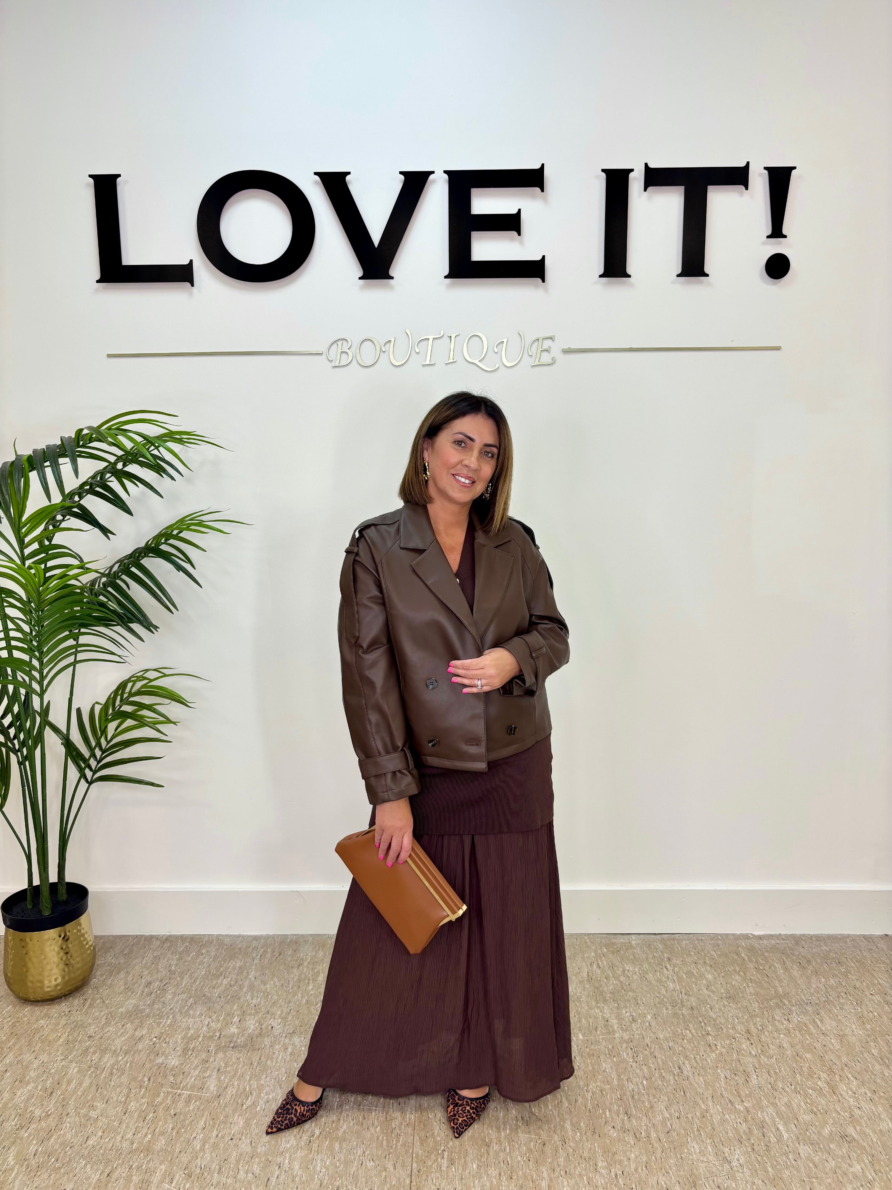 “Eva” PU Oversized Double Breasted Jacket