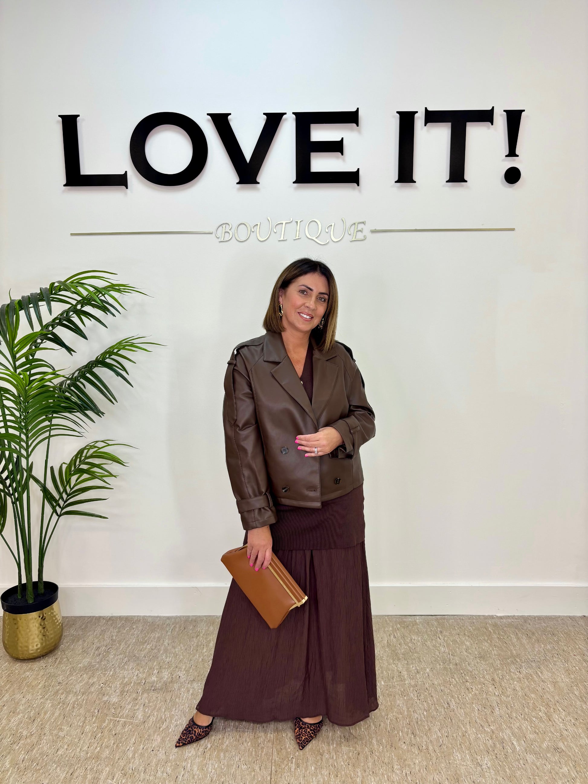“Eva” PU Oversized Double Breasted Jacket