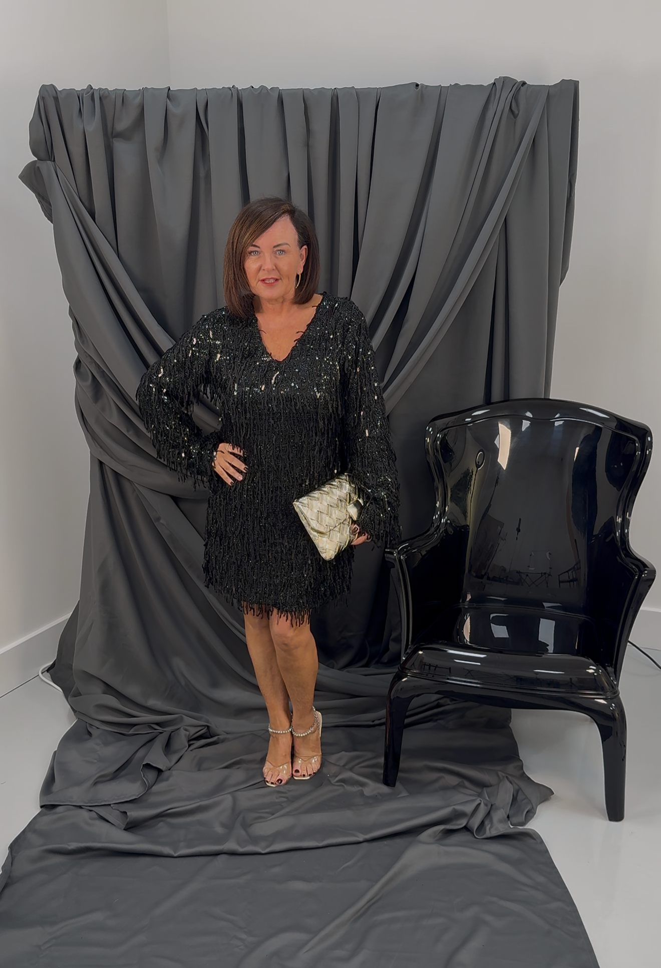 “Saskia” Fringe Sparkle Dress