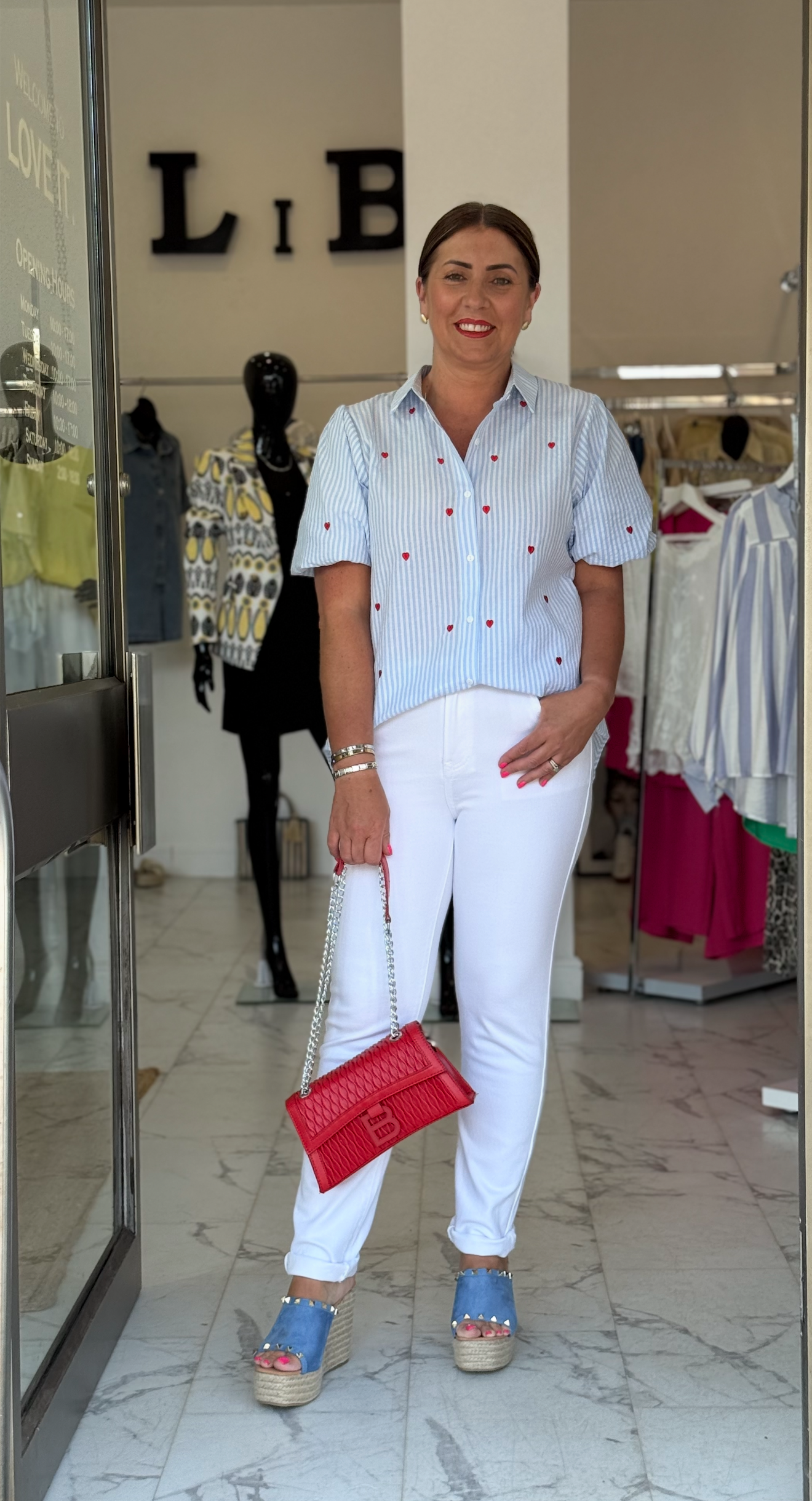 “Hattie” Gingham Heart Shirt