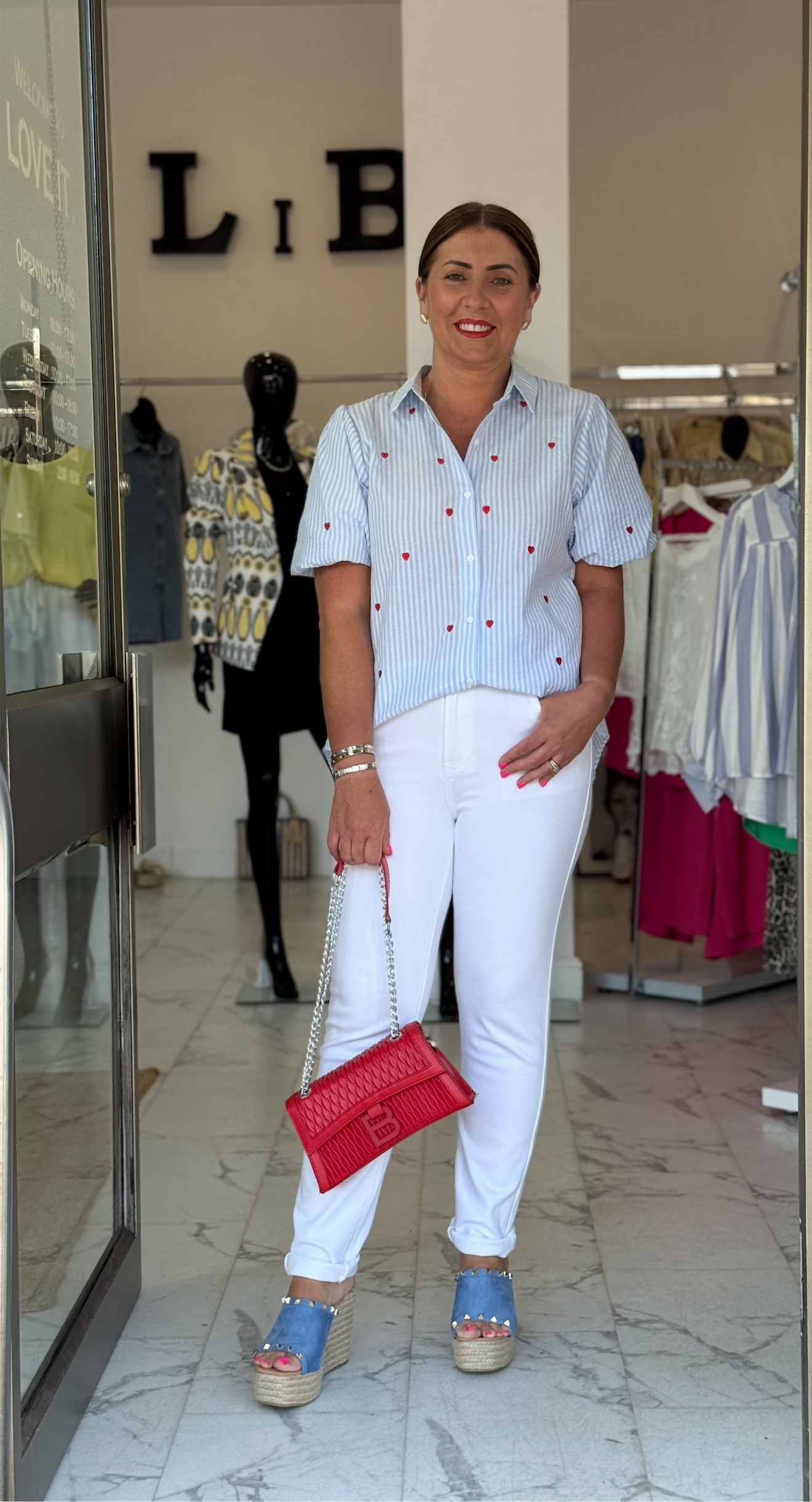 “Hattie” Gingham Heart Shirt