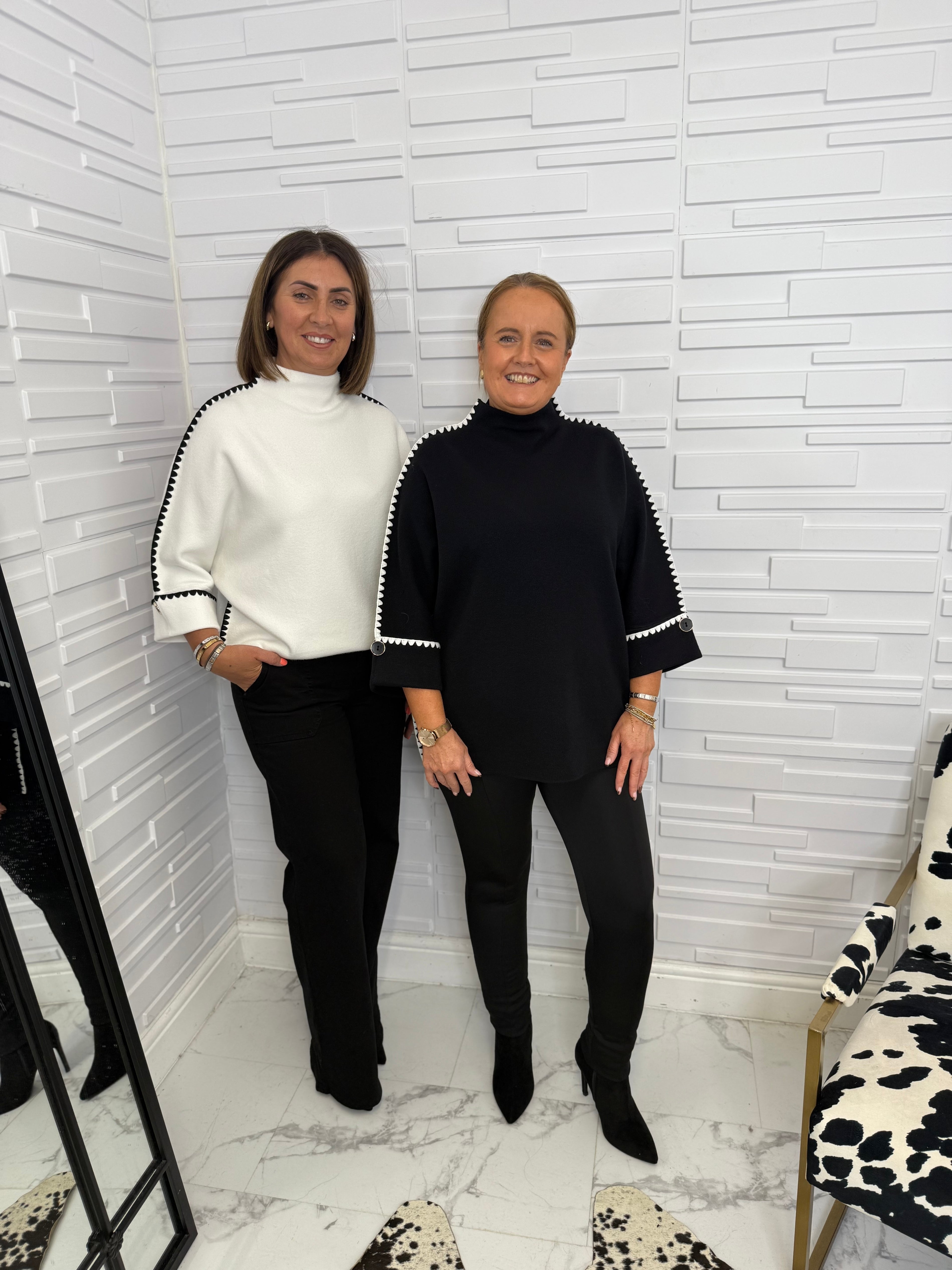 “Maddie” Soft Turtleneck Knit with Trim