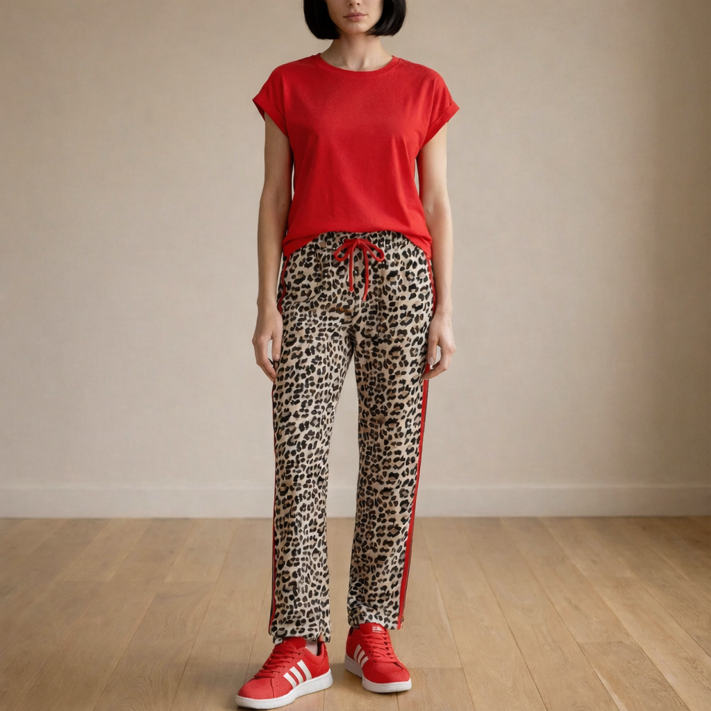 Oversized Red Tee with Turn Up Sleeves