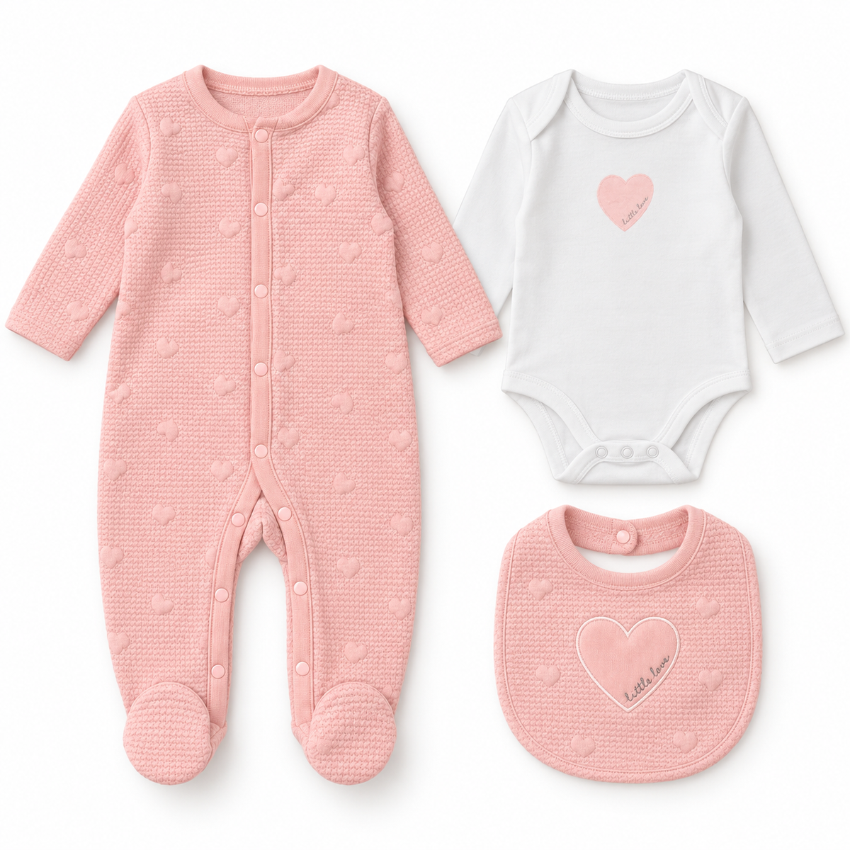 Pink Heart 3pc Set