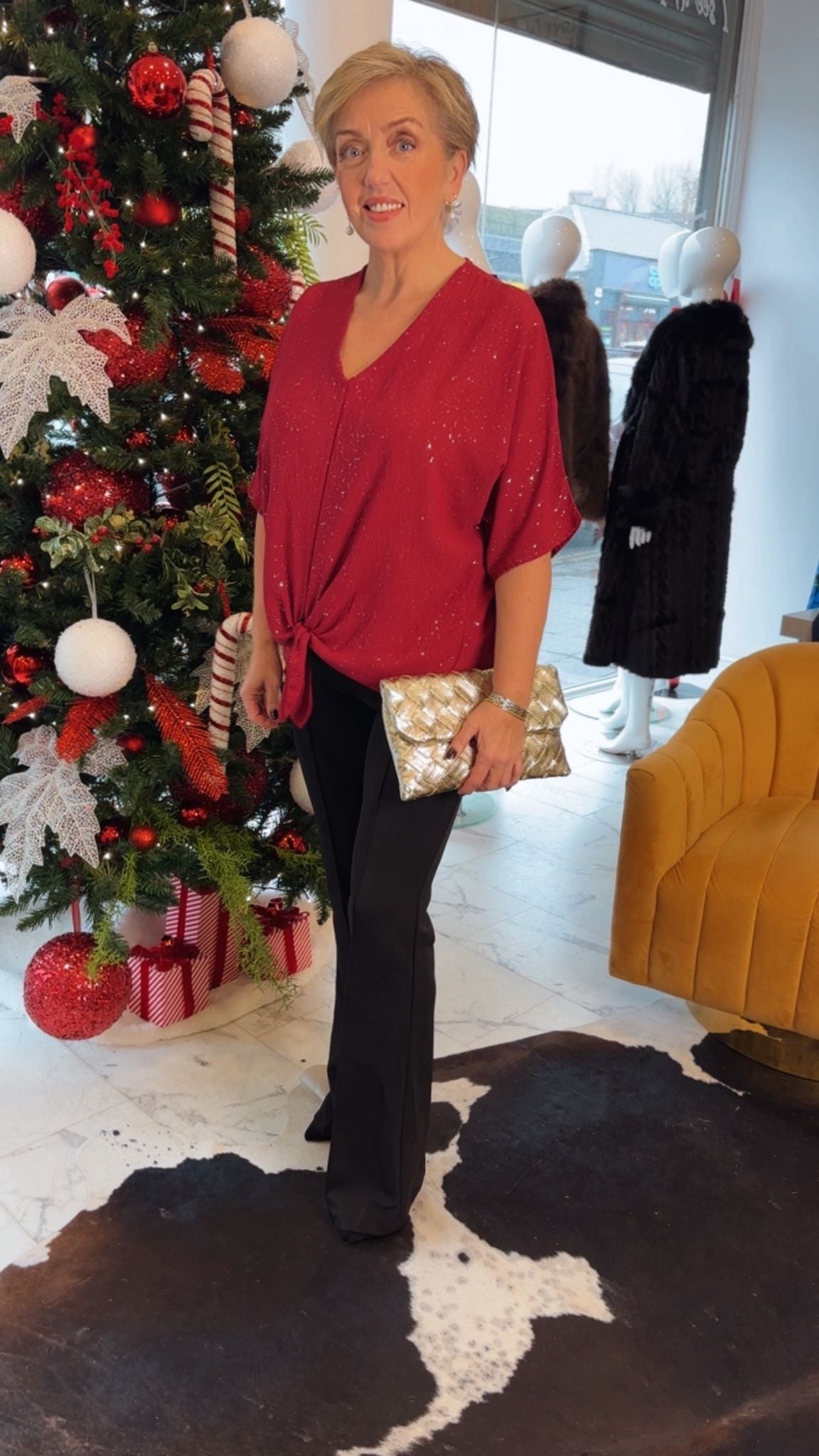 “Evie” Sparkle Tie Top