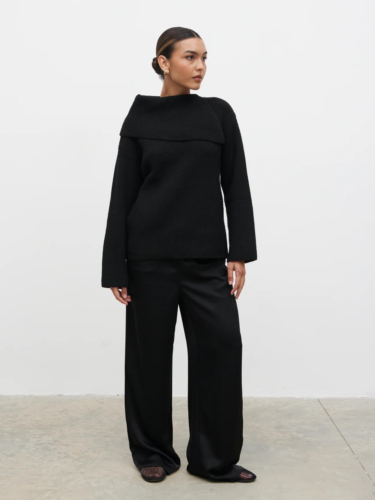 Cassie - Split Collar Knit Jumper
