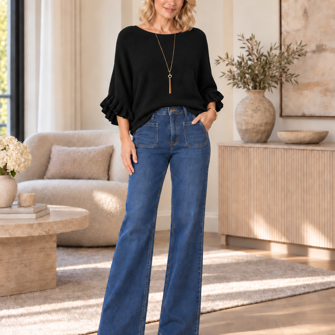 Bethany - Frill Sleeve Knit