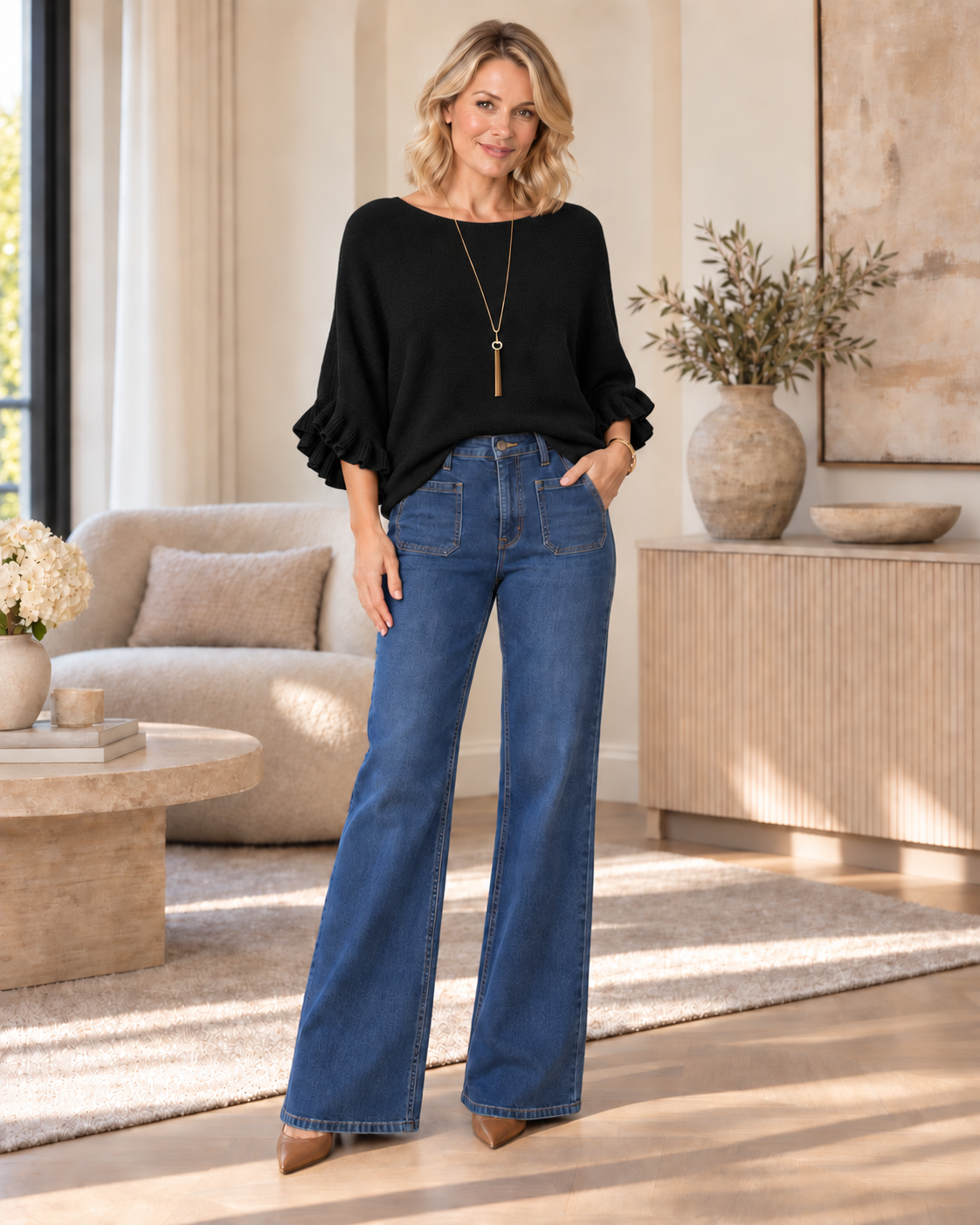 Bethany - Frill Sleeve Knit