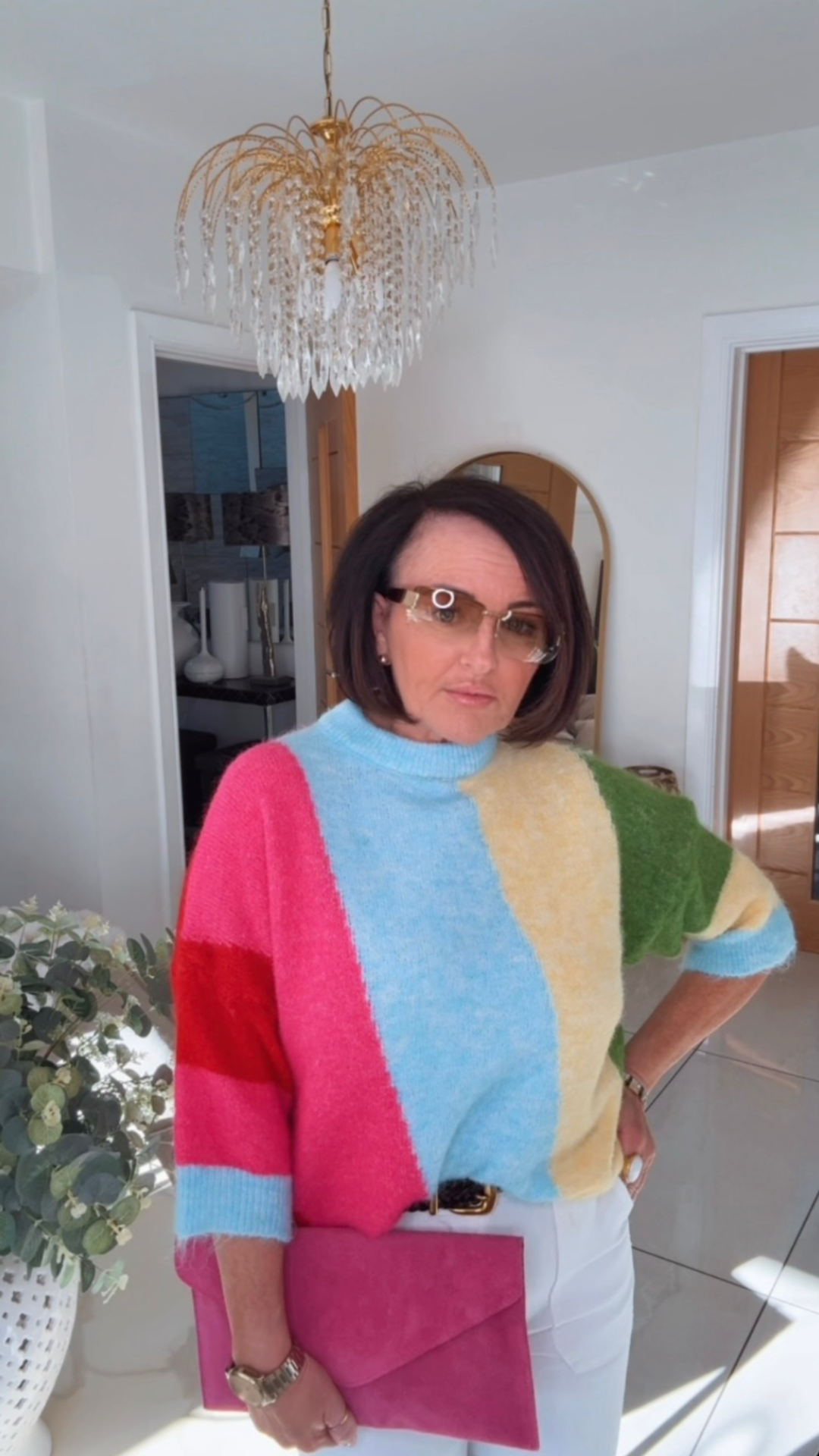 Mel - Colour block Soft-Feel Jumper