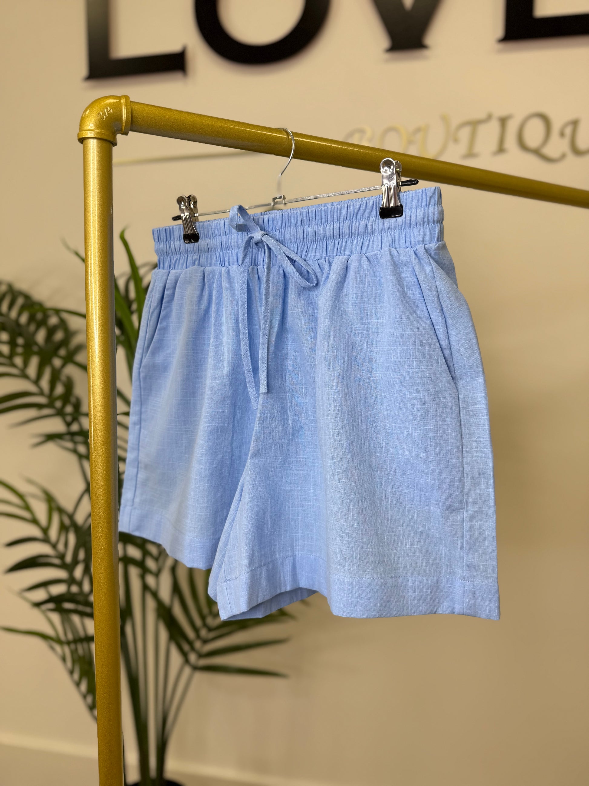 “Carly” Linen Blend Shorts