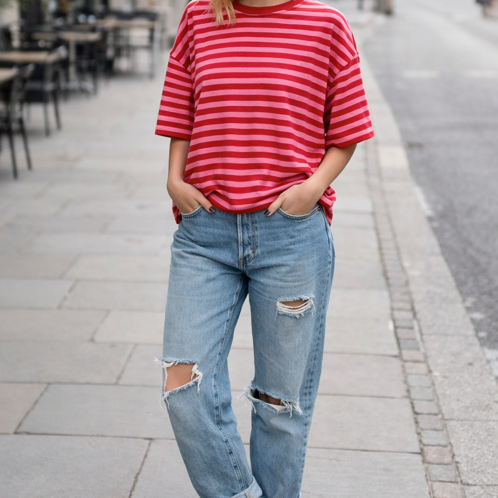 Box Style Stripe Tee