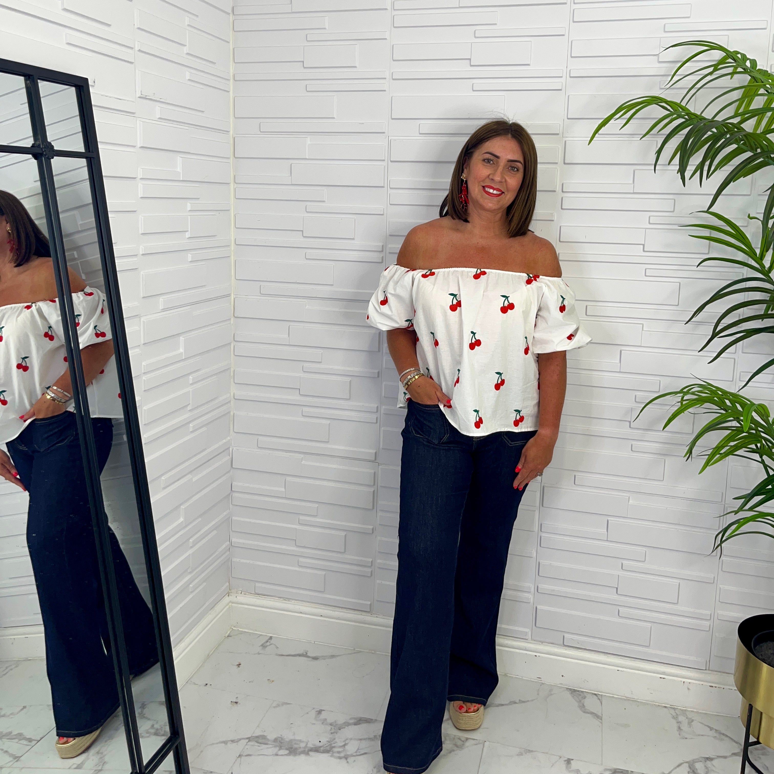 Cherry Bardot Top
