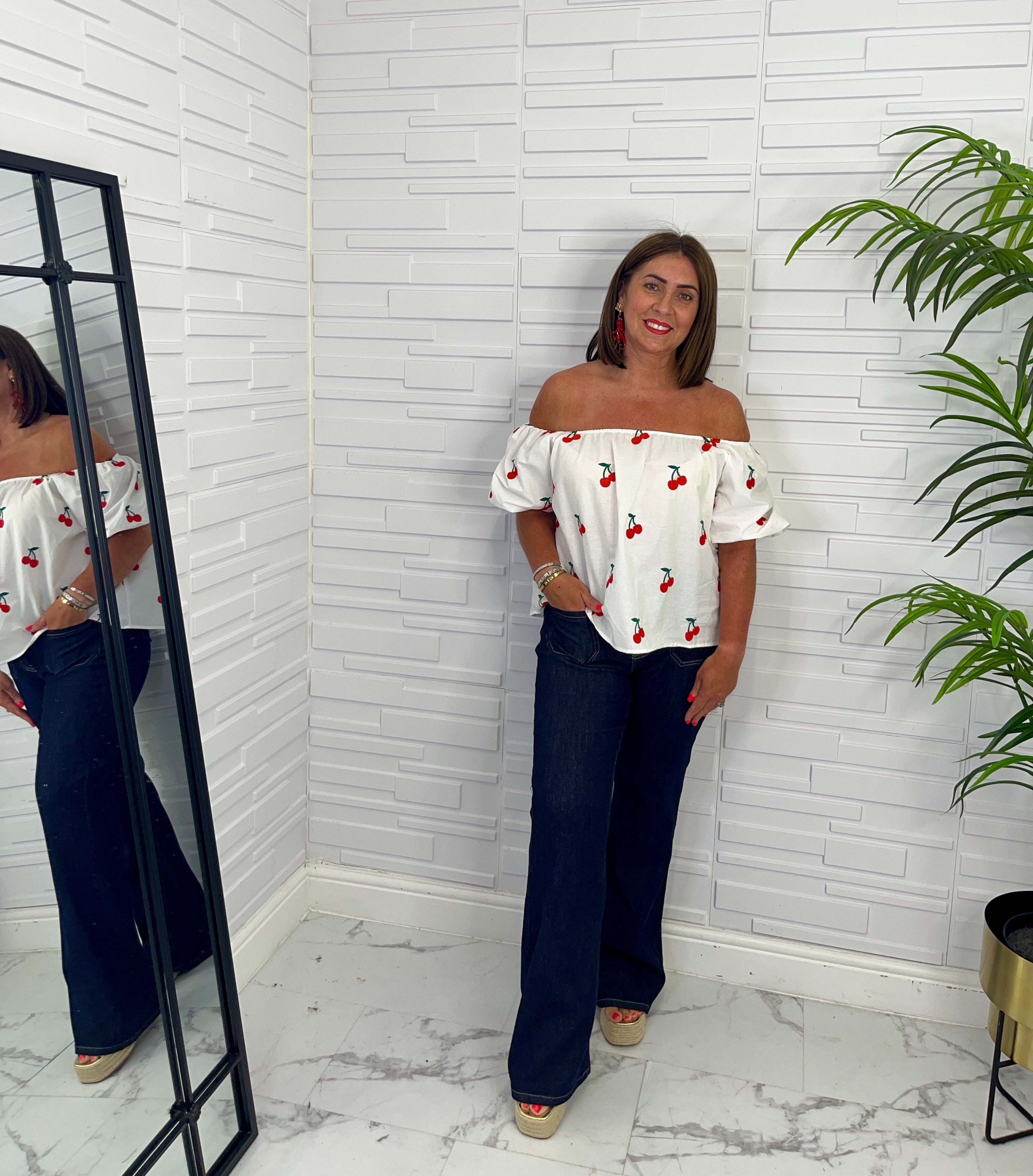 Cherry Bardot Top