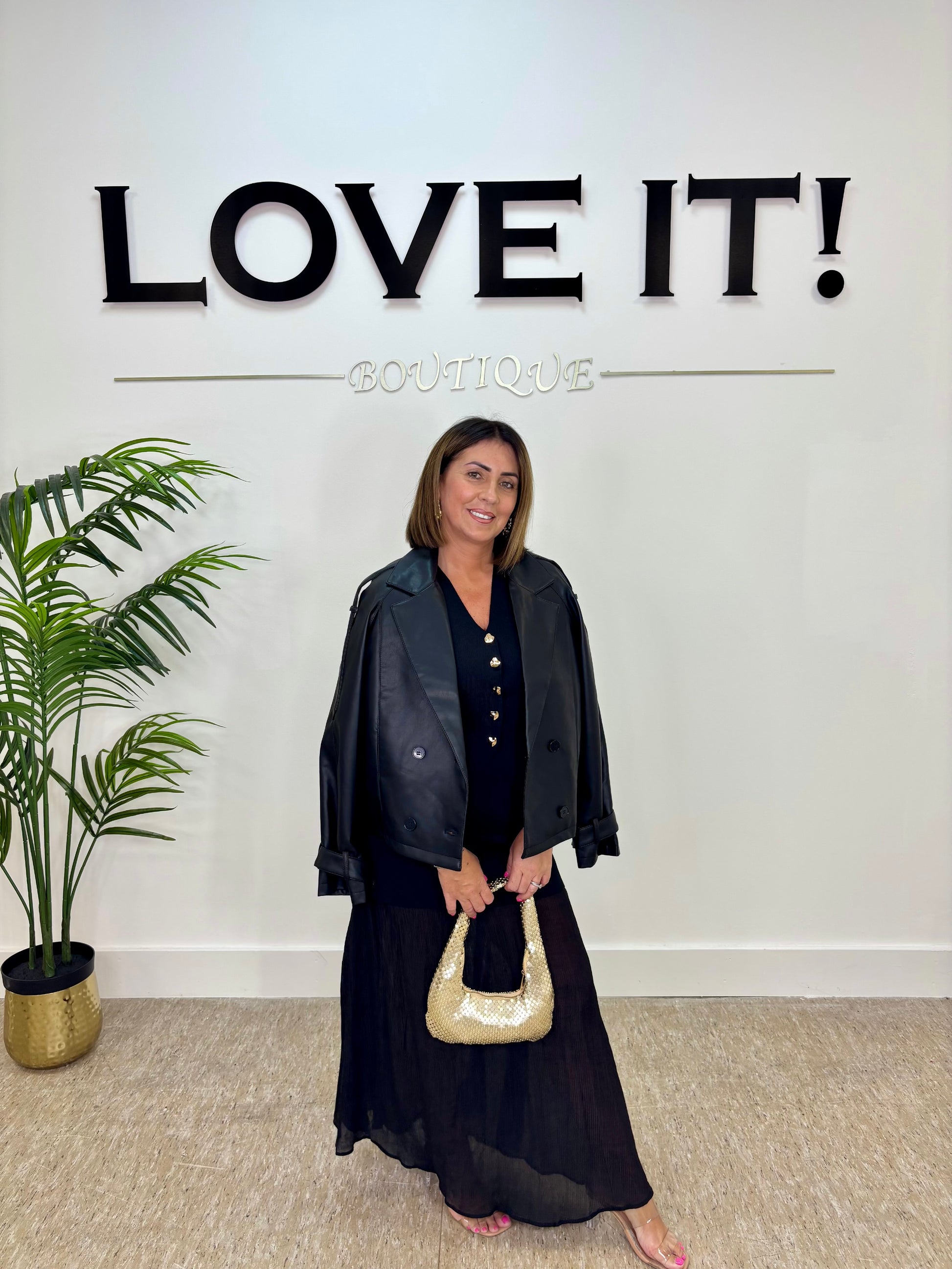 “Eva” PU Oversized Double Breasted Jacket
