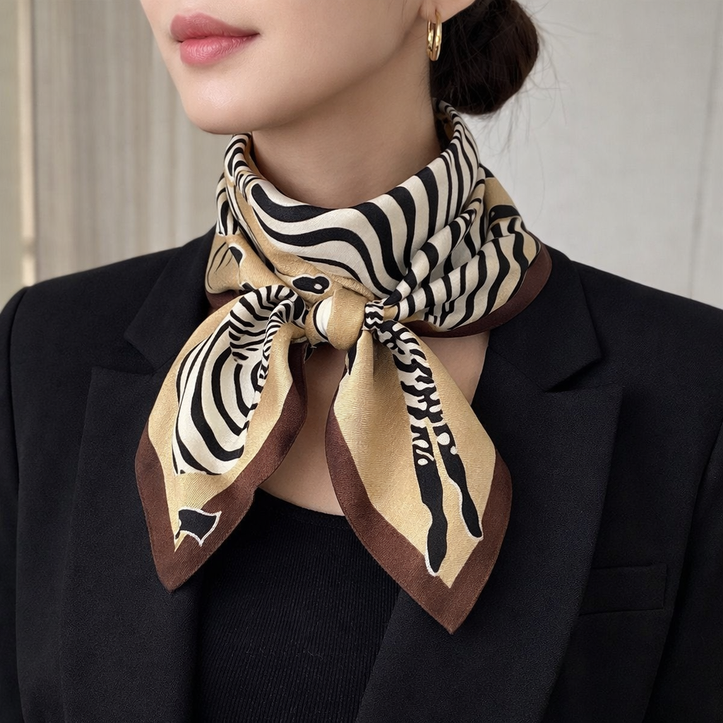Zebra Wool Feel Neck Scarf