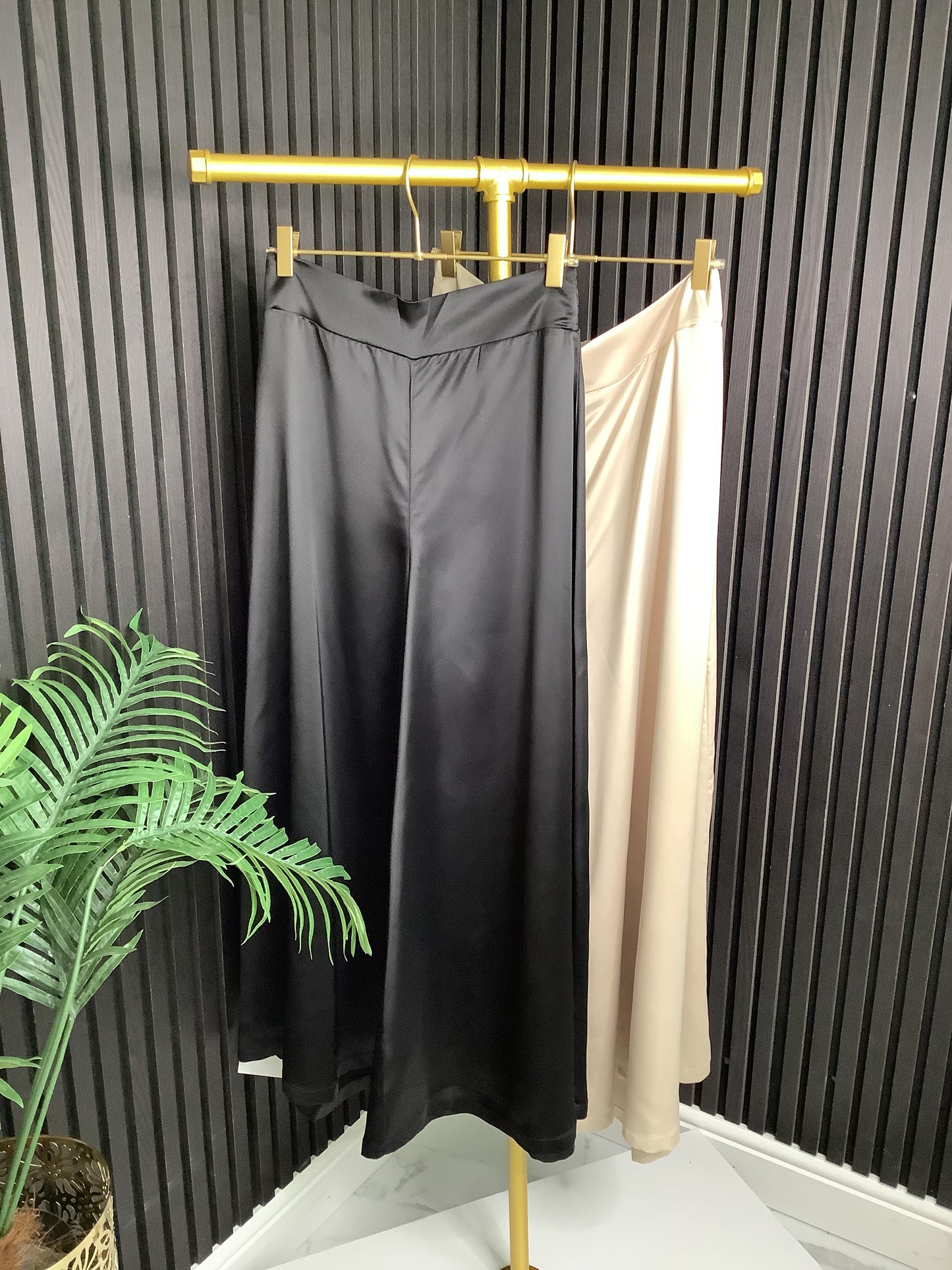 Satin Palazzo Trousers By B.Young