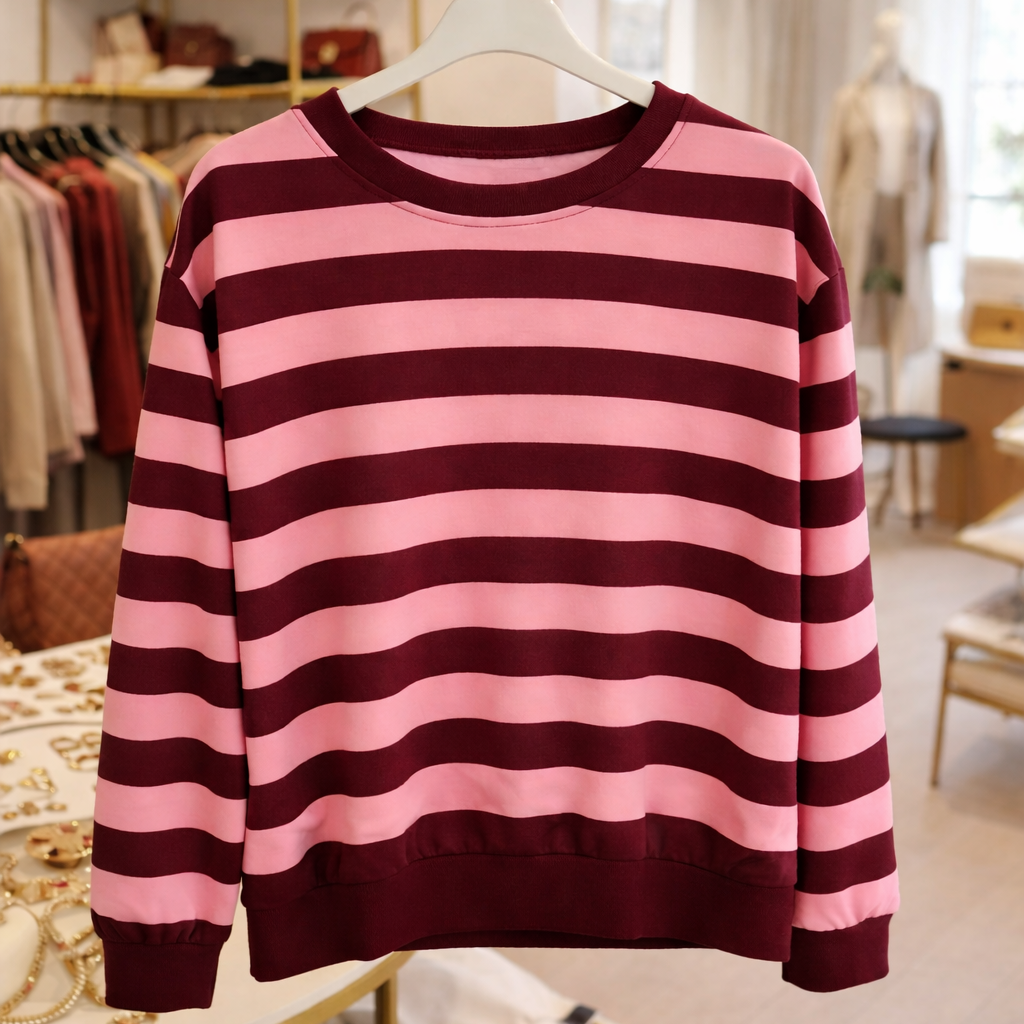 Erin - Soft Feel Stripe Sweatshirt
