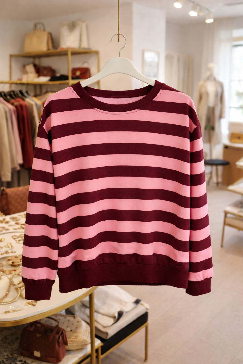 Erin - Soft Feel Stripe Sweatshirt