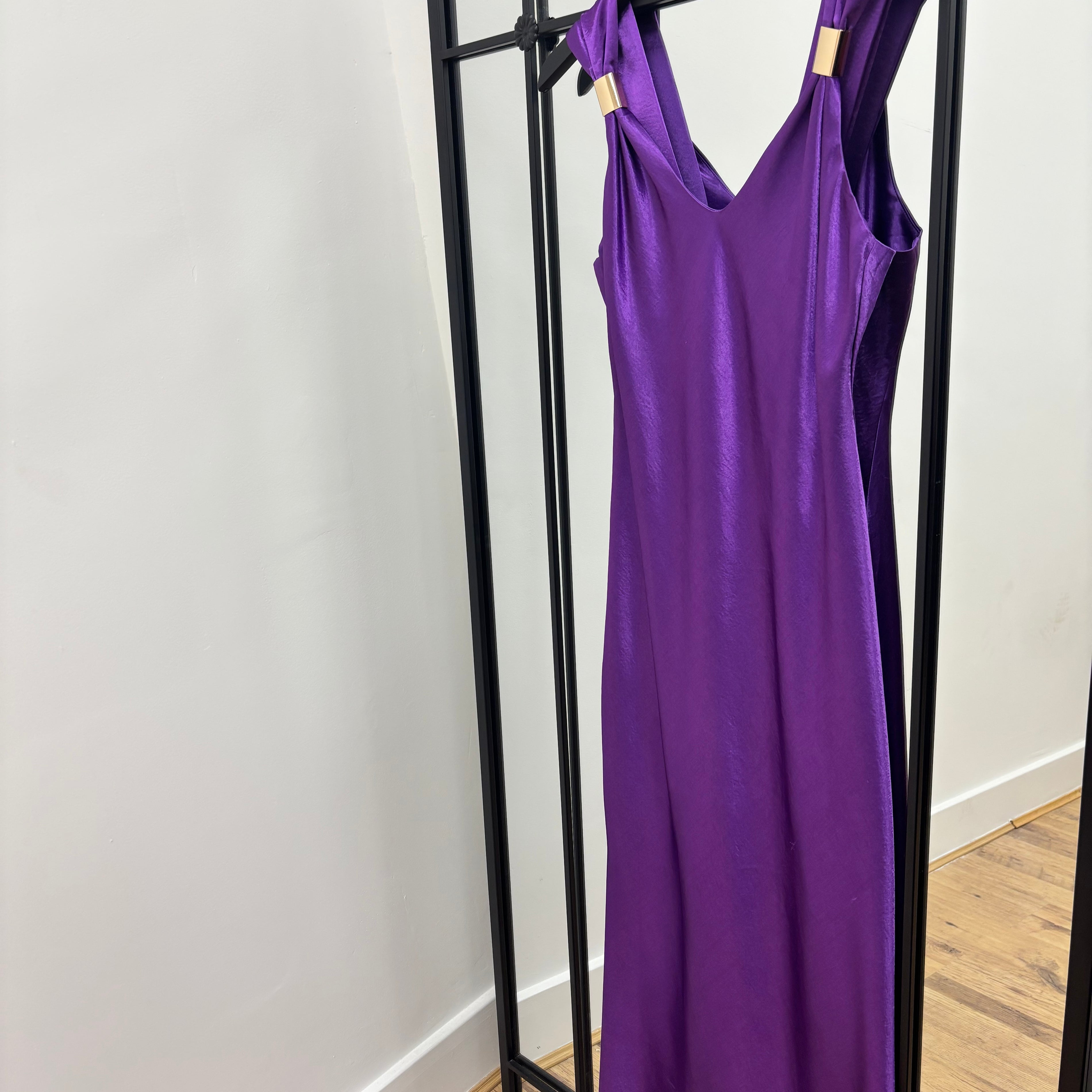 “Polly” Size 10 Purple Satin Slip Dress